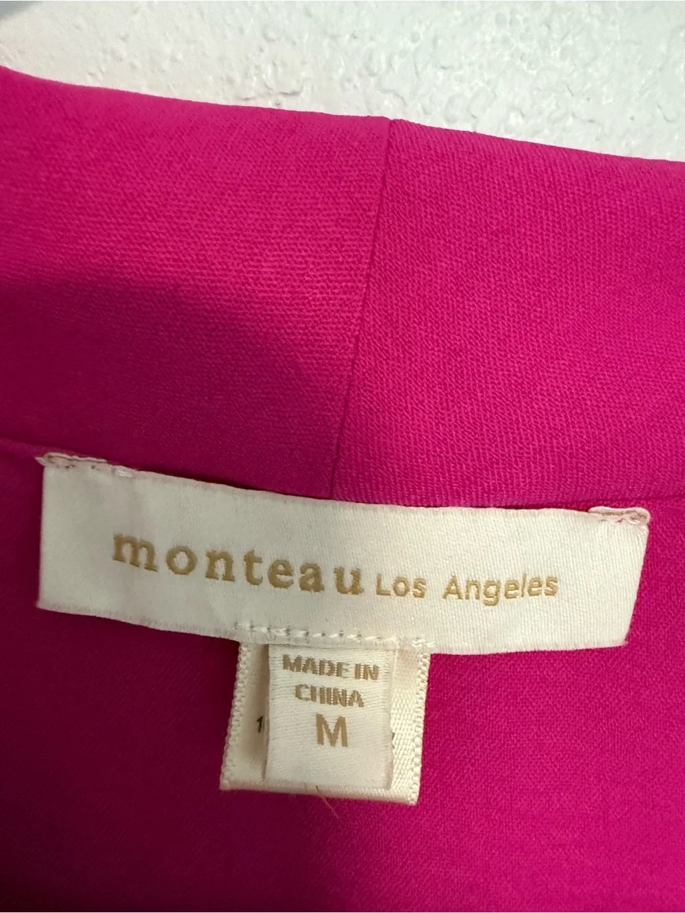 Monteau Los Angeles Pink Wrap Romper Pleated Shorts Puff Sleeve Size M